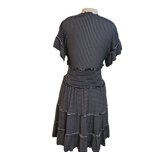 Max Studio Dress Navy and White Stripes Size Medium EUC - Picture 4 of 8